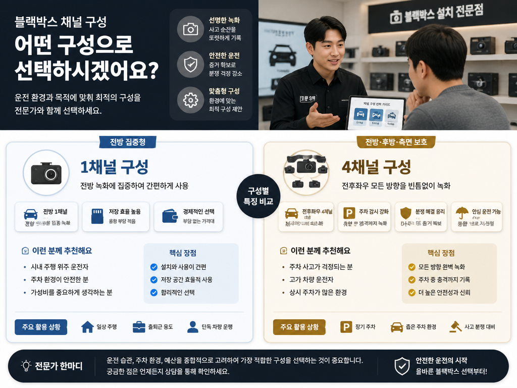 블랙박스 처음 달 때 채널 수 선택, 어떻게 하면 될까