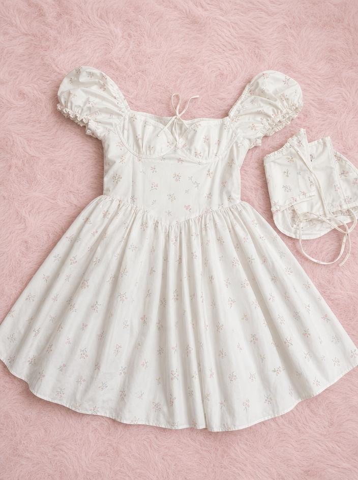 Babyboo floral party dress with matching piece - new