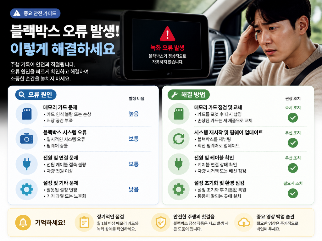 블랙박스 수명, 3년 지나면 점검해야 하는 단계별 확인