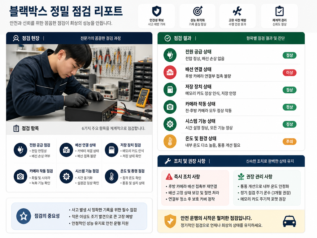 블랙박스 수명, 3년 지나면 점검해야 하는 단계별 확인
