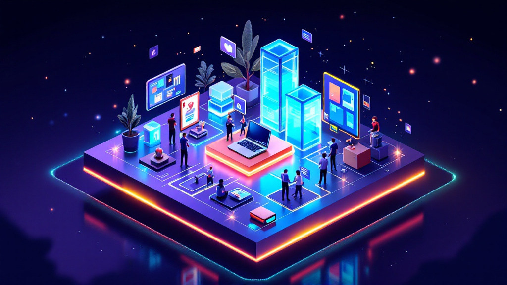 Small business user experience improvement with AI tools, featuring modern digital interface and AI technology.
