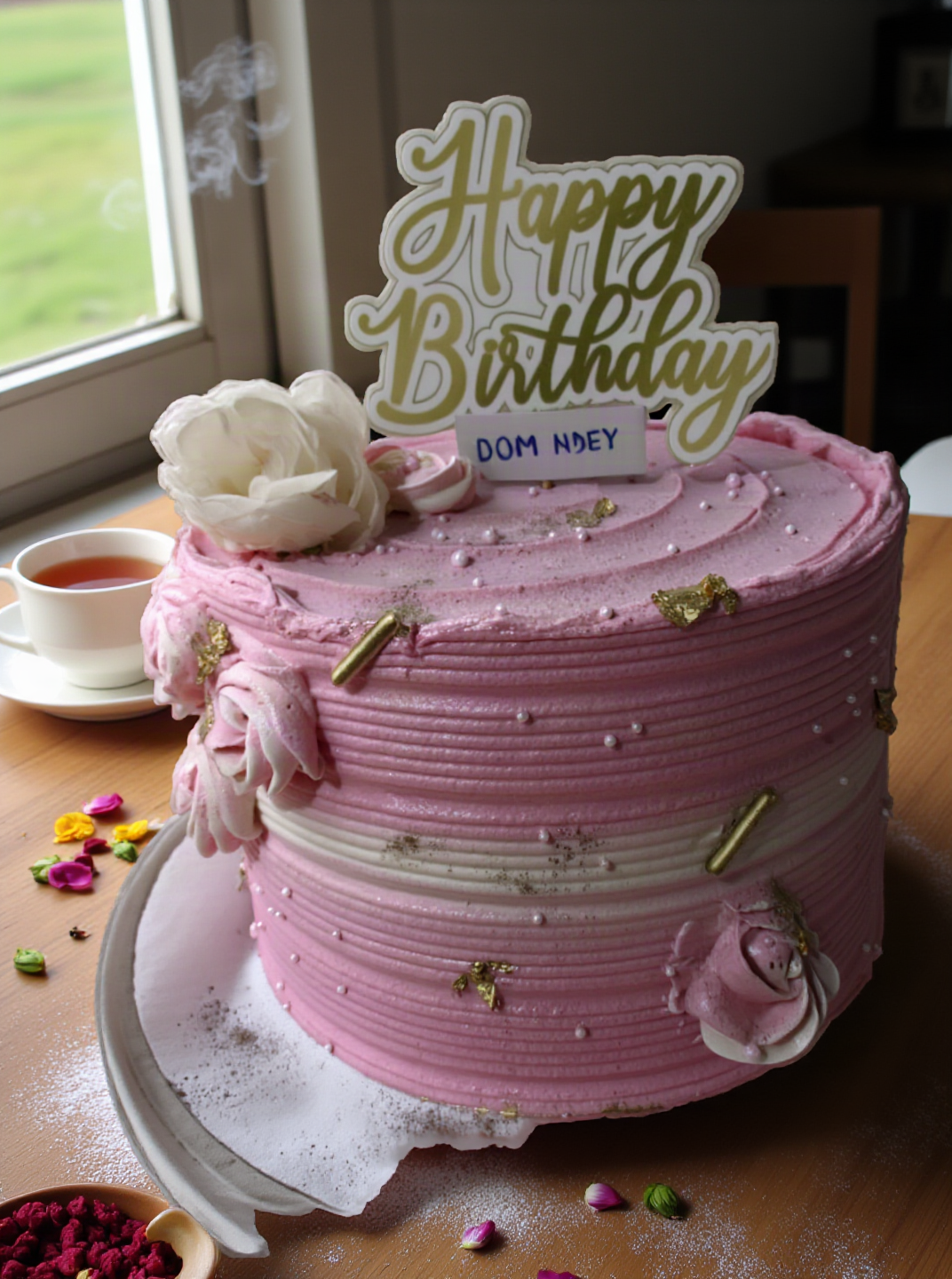 Soft Pink Floral Cake