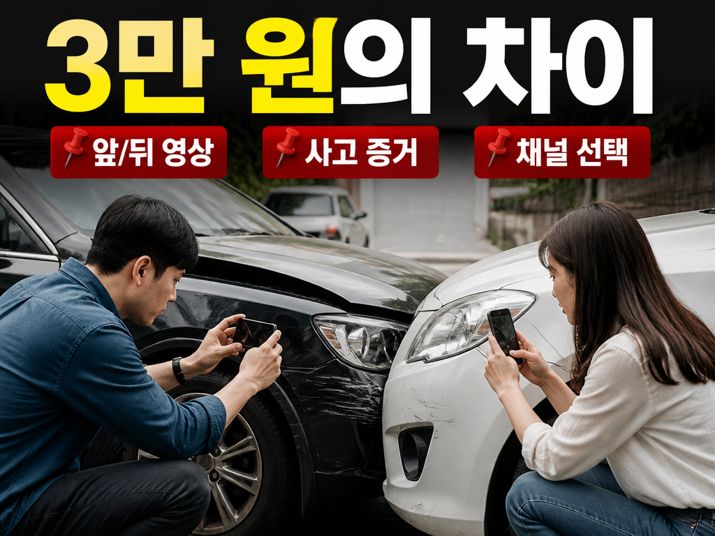 싼타페 블랙박스 1채널·2채널, 3만 원 차이로 뭘 골
