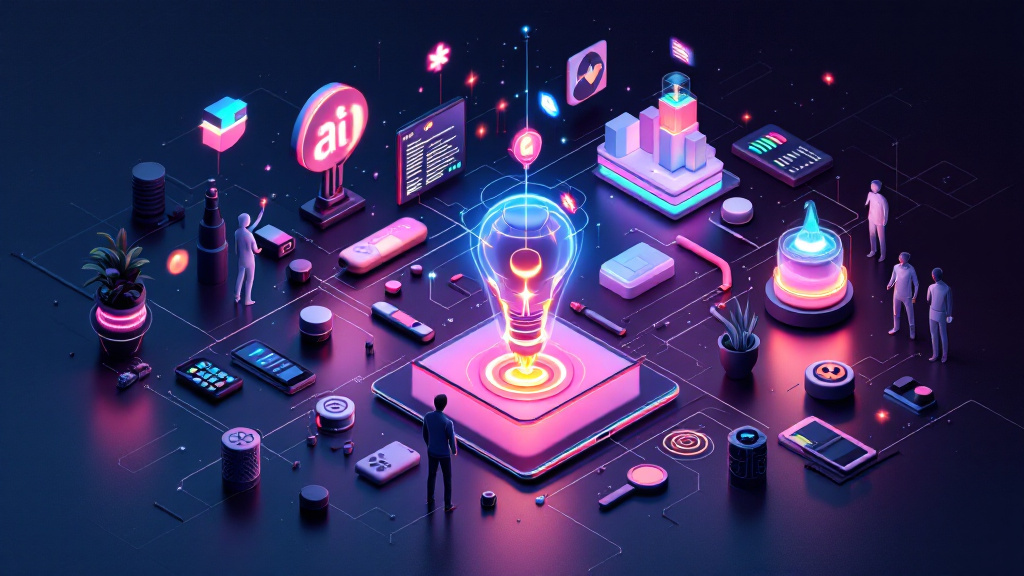 Futuristic AI tools interface showcasing small business content marketing trends for 2026