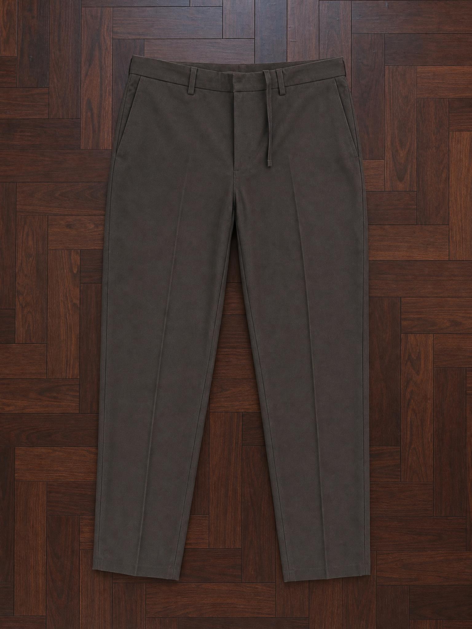 Dark charcoal tailored trousers with belt loops – straight leg