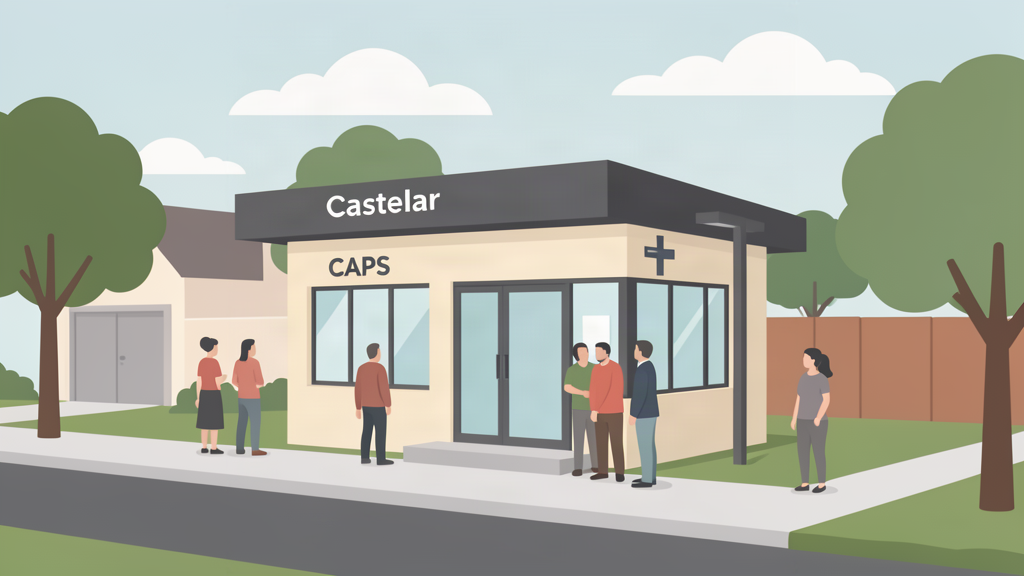 Centro de atención primaria de salud, ilustración editorial del nuevo CAPS en Castelar Sur, Morón.