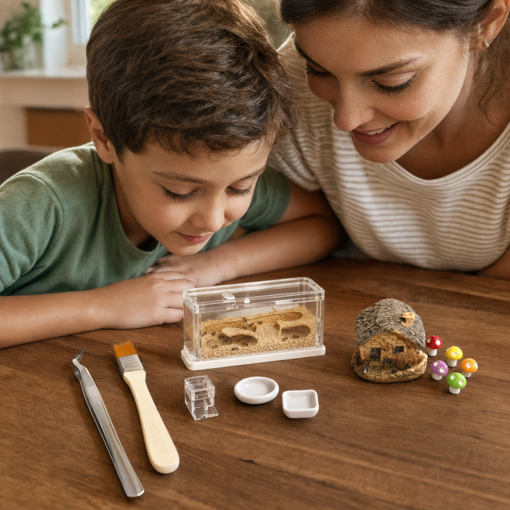 Refill, adjust, decorate without disturbing the colony