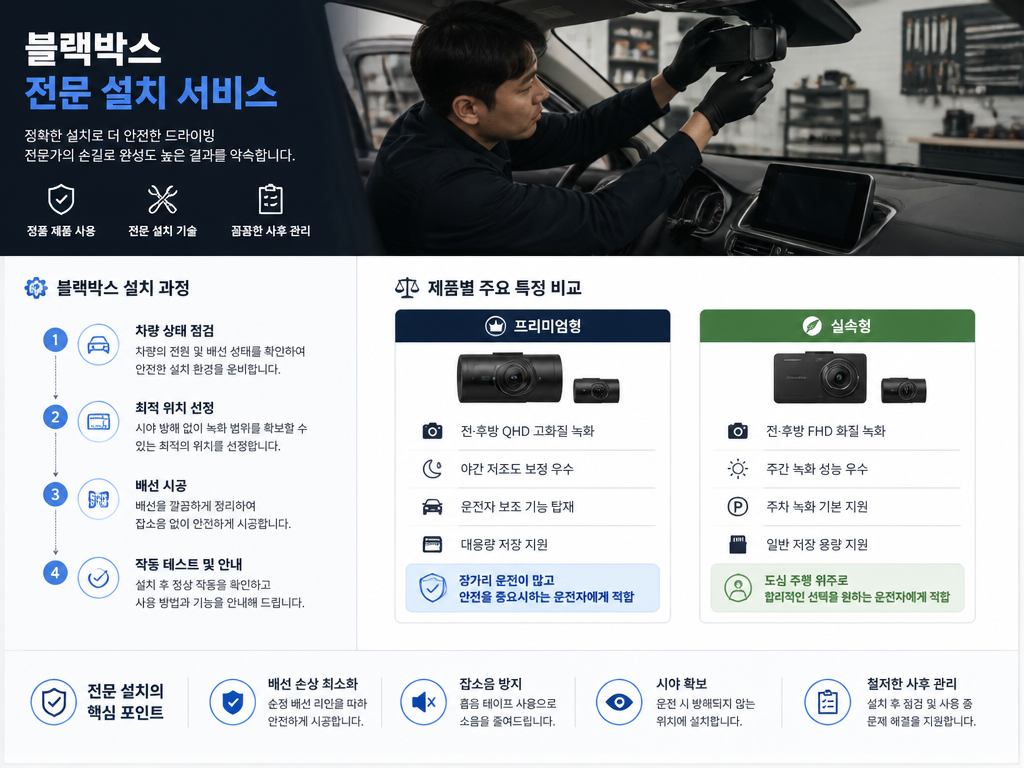 카센터 대신 전문점, 블랙박스 교체 전 확인할 조건