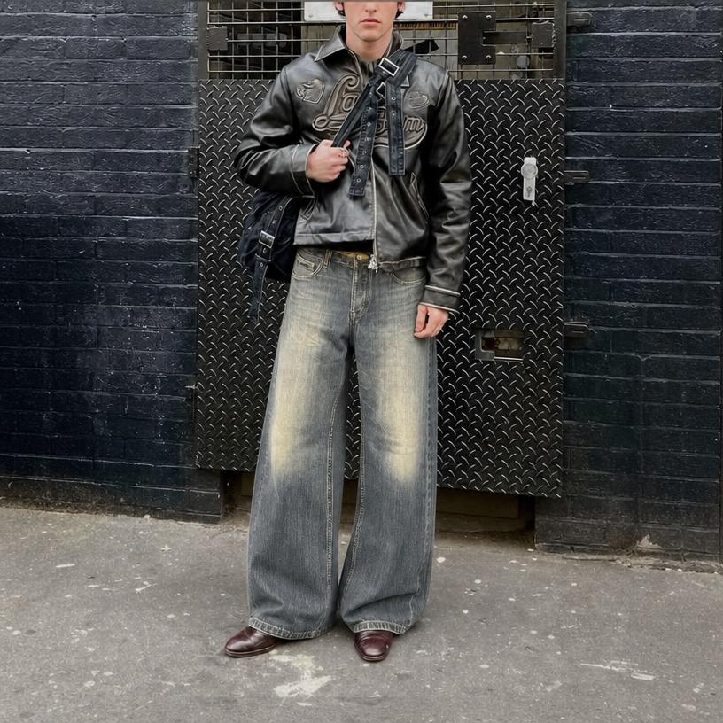 Washed Grey Straight Leg Jeans – Vintage Faded Fit