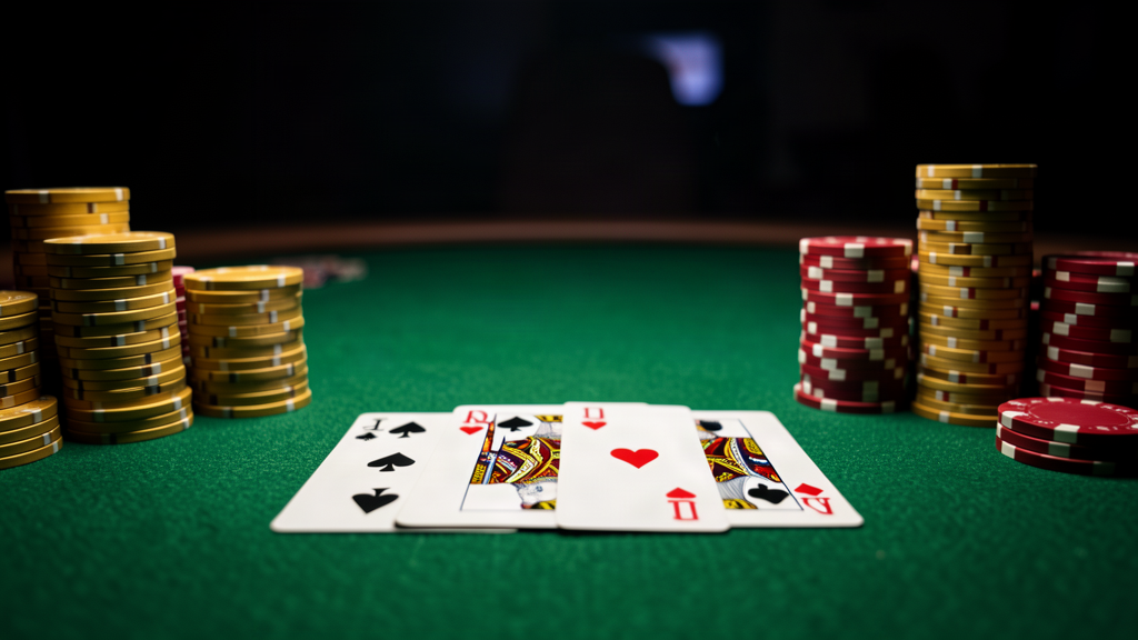 Tavolo da poker con carte e fiches