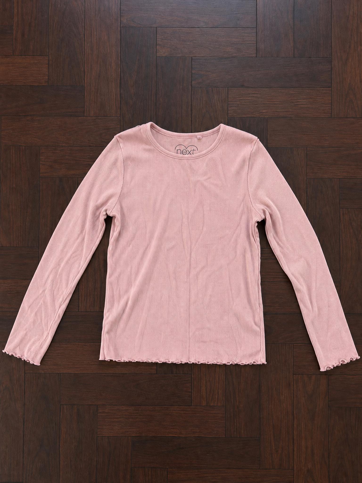 Next Kids Dusty Pink Ribbed Long Sleeve Top