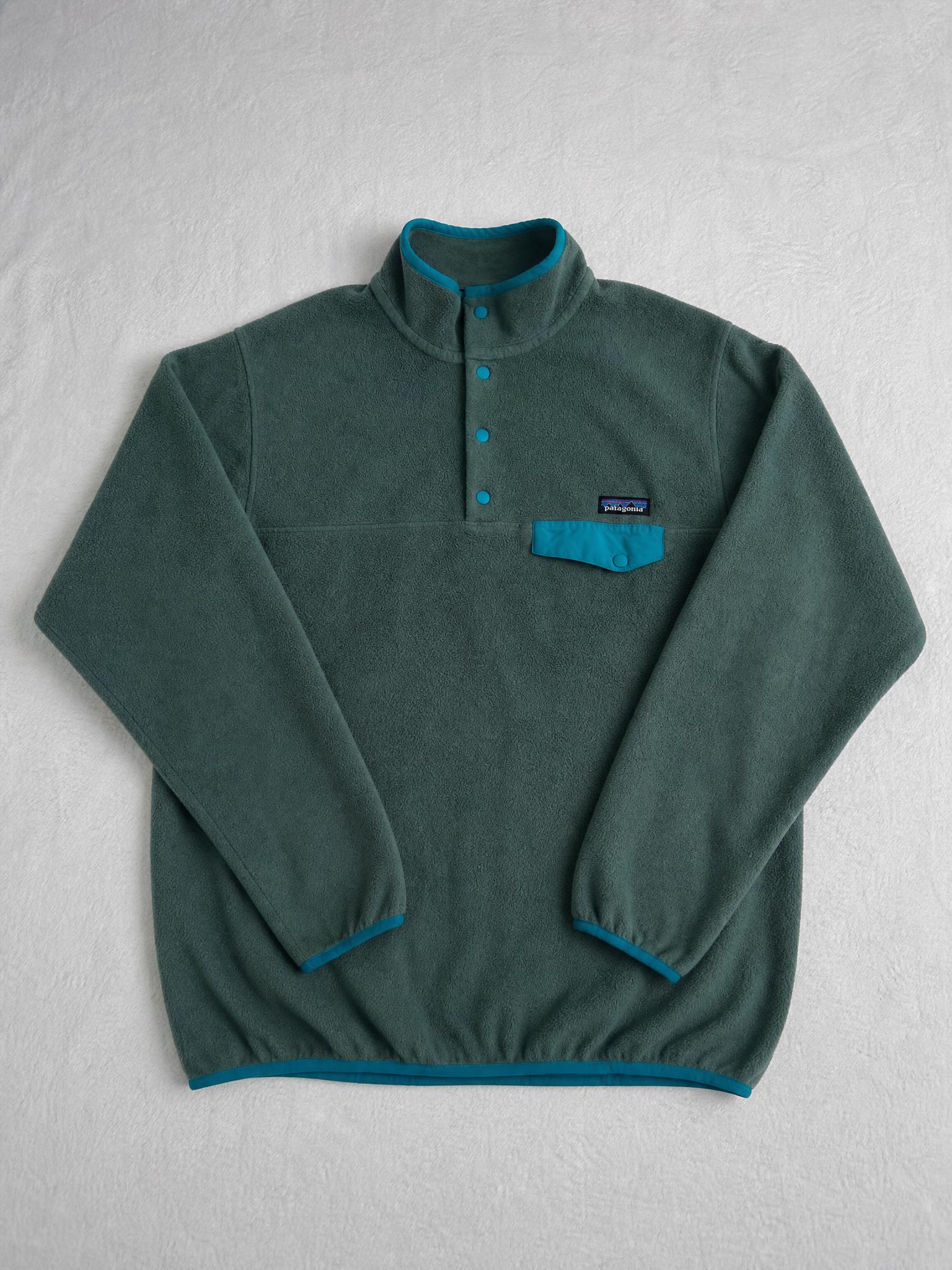 Patagonia Synchilla Snap-T Fleece Pullover Green & Turquoise
