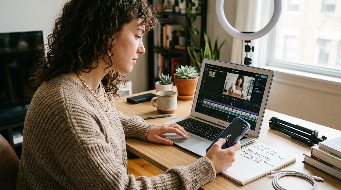Beginner affiliate evaluating an AI-powered marketing program