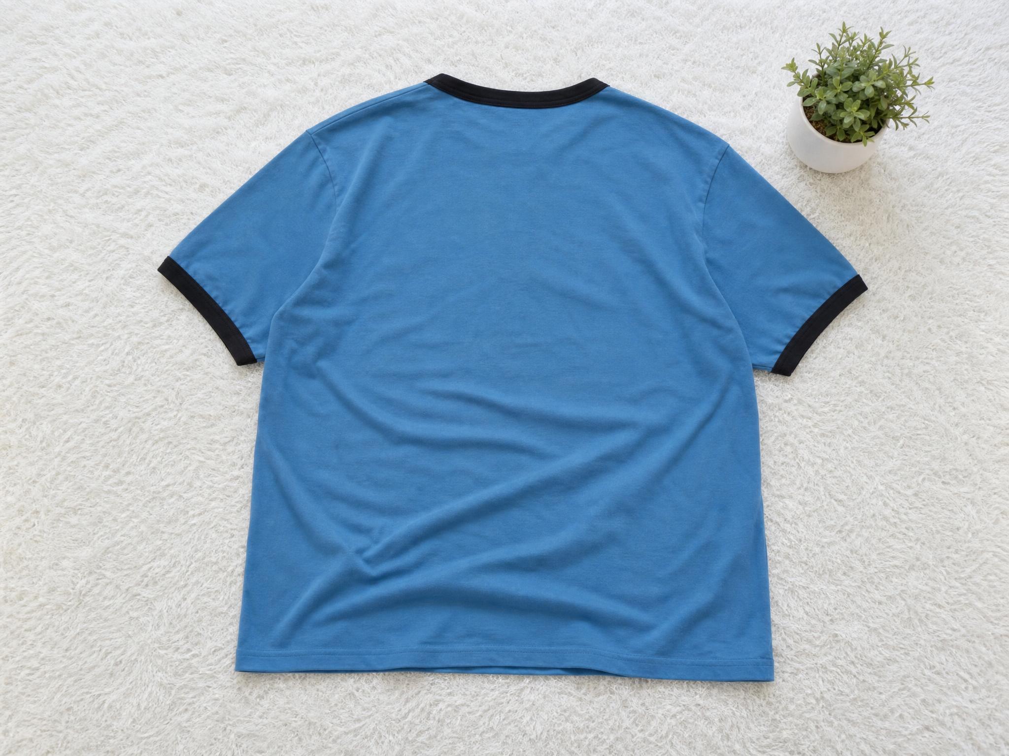 Blue Long-Sleeve Athletic Top with Black Trim - Very Good