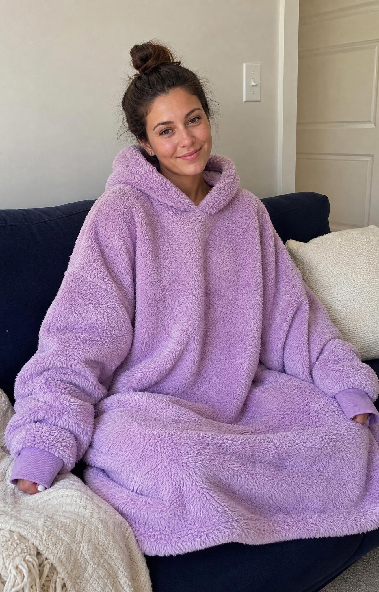 The Snuddie Lilac Fluffy Wearable Blanket Hoodie