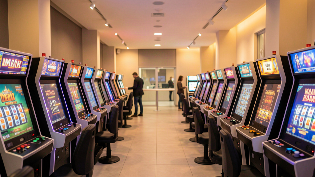 Sala giochi pubblica con slot machine e VLT in Italia