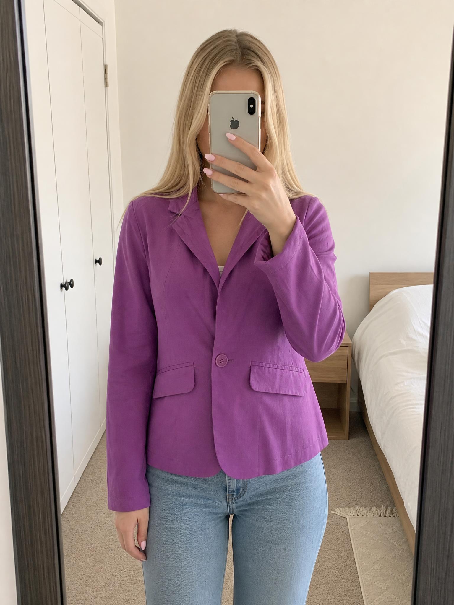 Fishbone mauve purple tailored blazer jacket size M very good