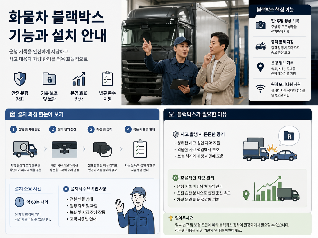 화물차 블랙박스, 승용차용 그대로 써도 된다는 오해