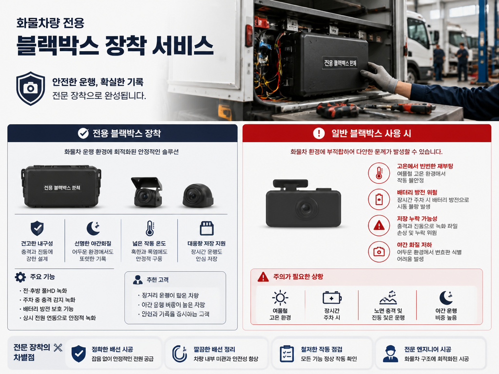 화물차 블랙박스, 승용차용 그대로 써도 된다는 오해
