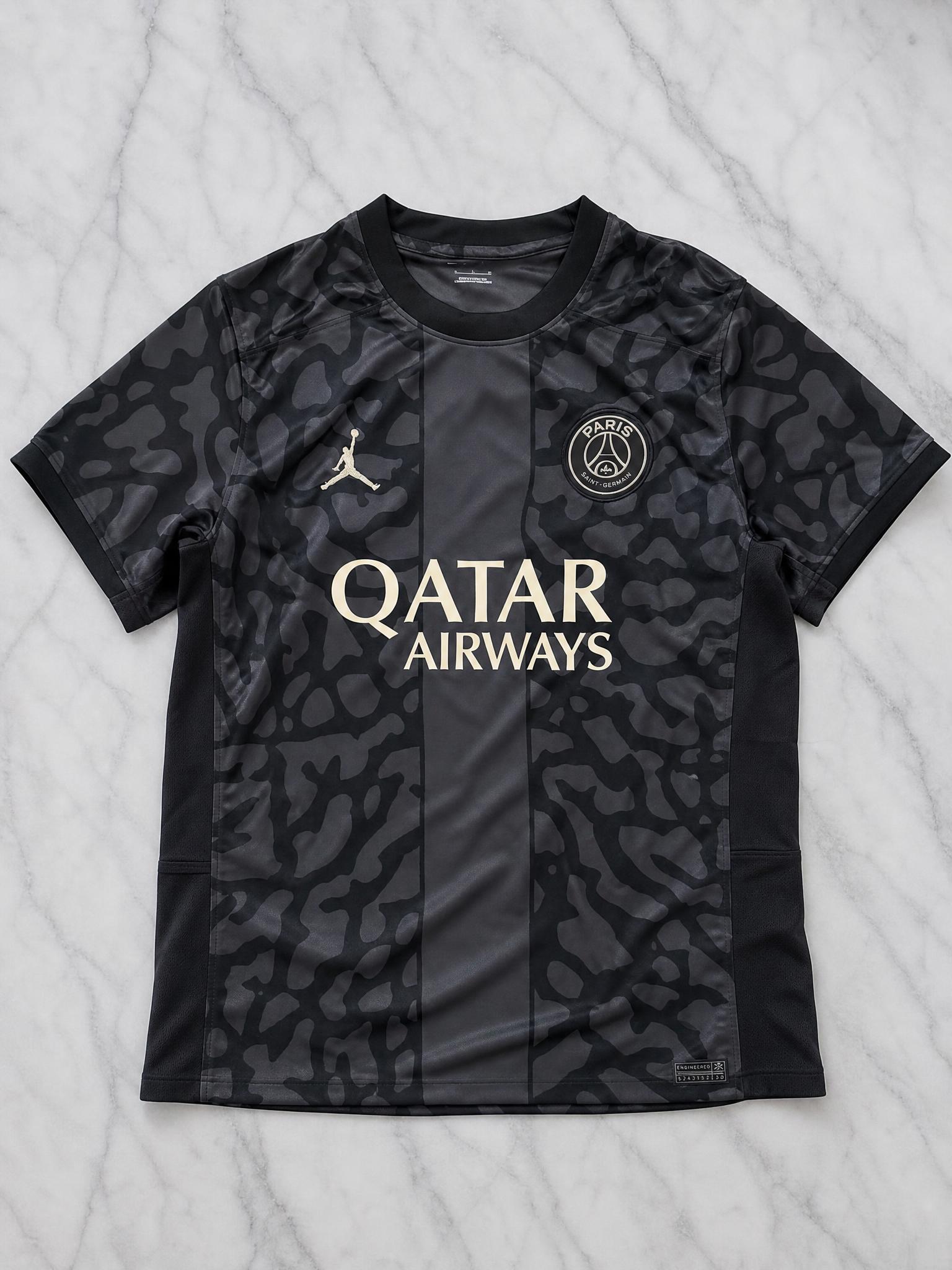 Jordan PSG Camo Football Shirt Qatar Airways Very Good