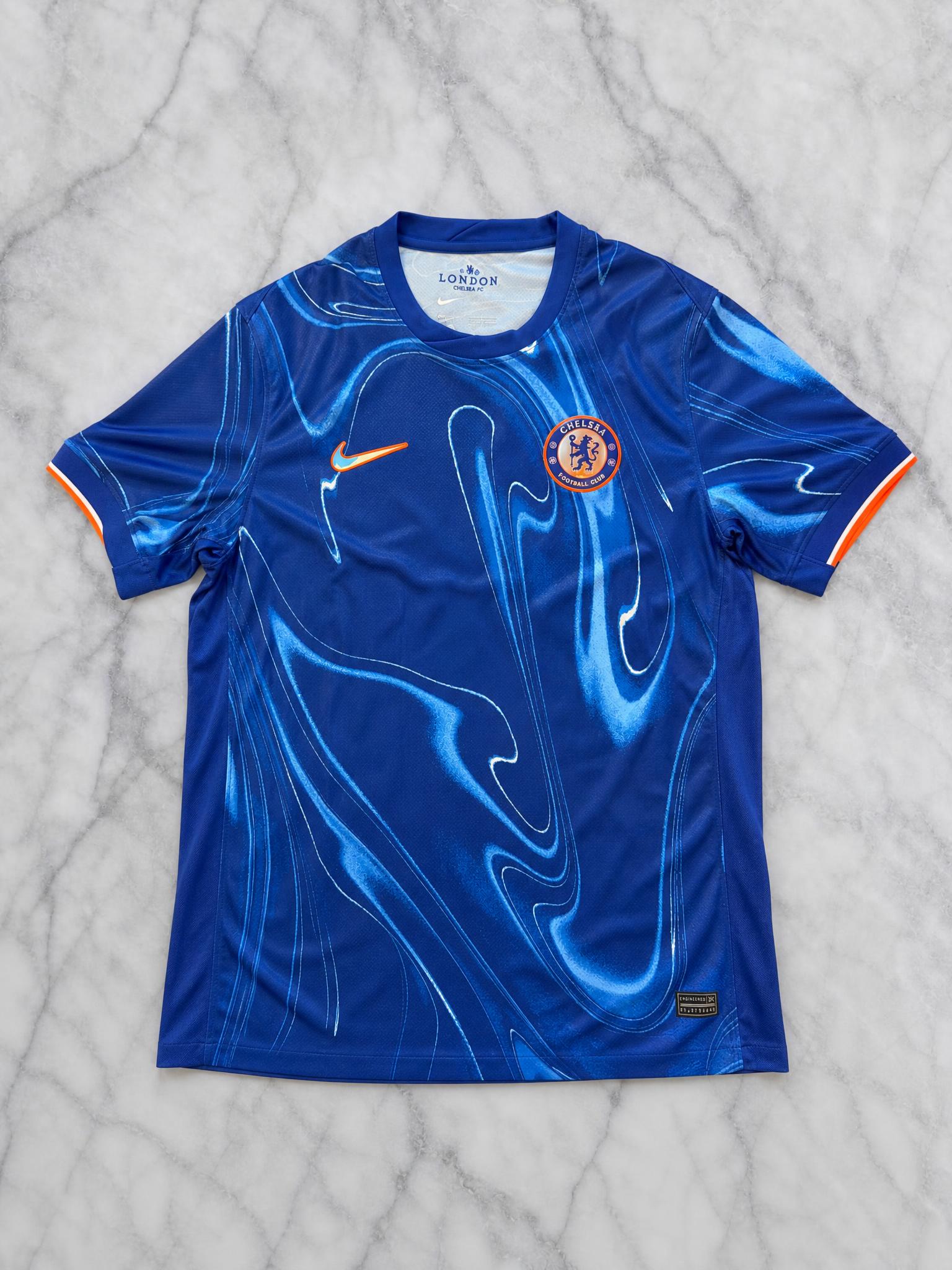 Nike Chelsea FC Blue Abstract Football Shirt Very Good