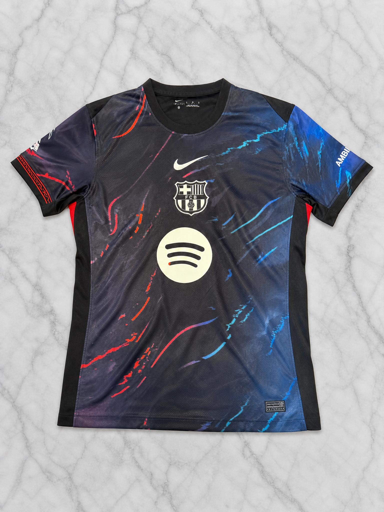 Nike FC Barcelona Football Shirt Black Blue Red Very Good