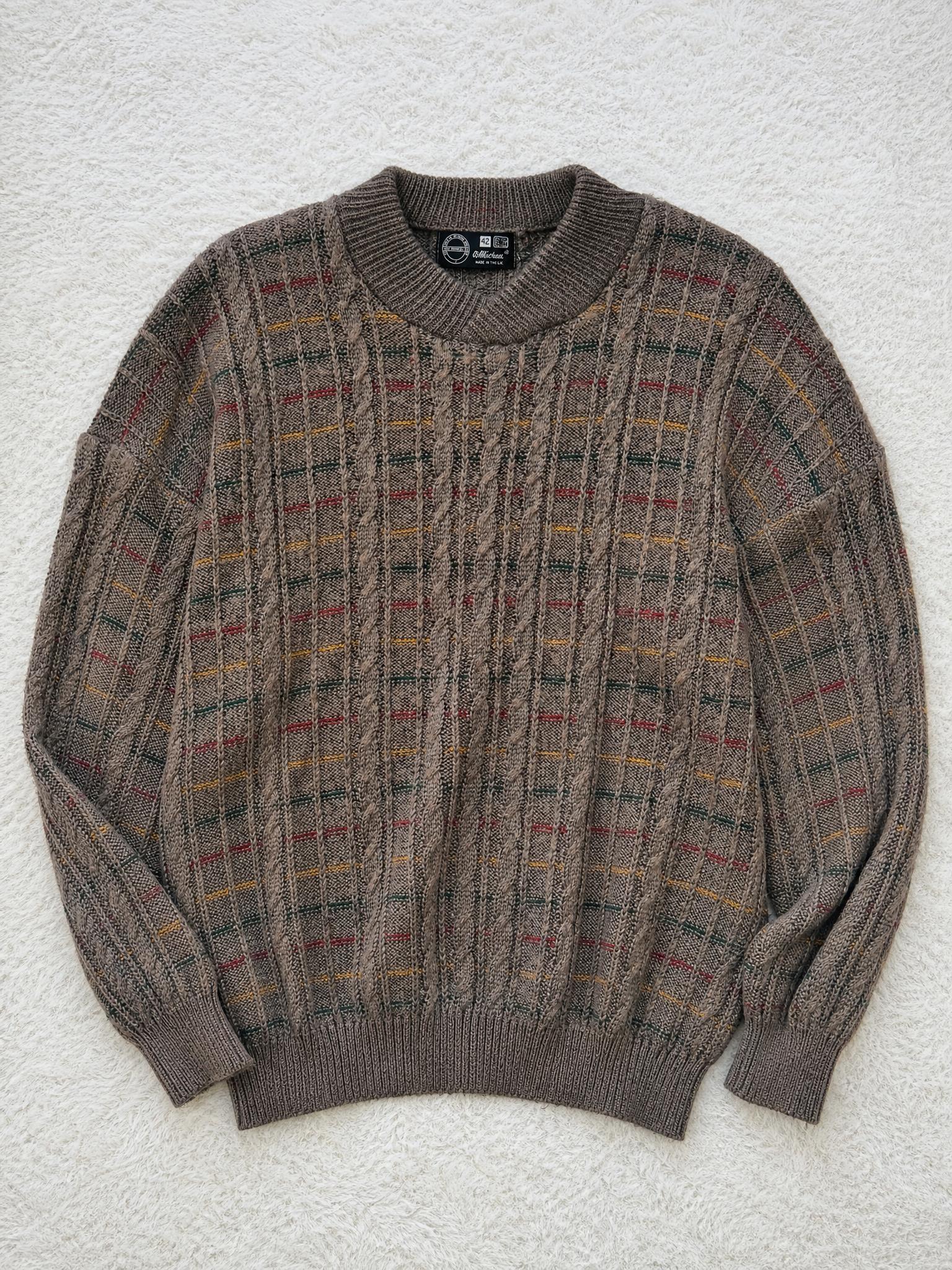 St Michael vintage cable knit striped jumper size 42