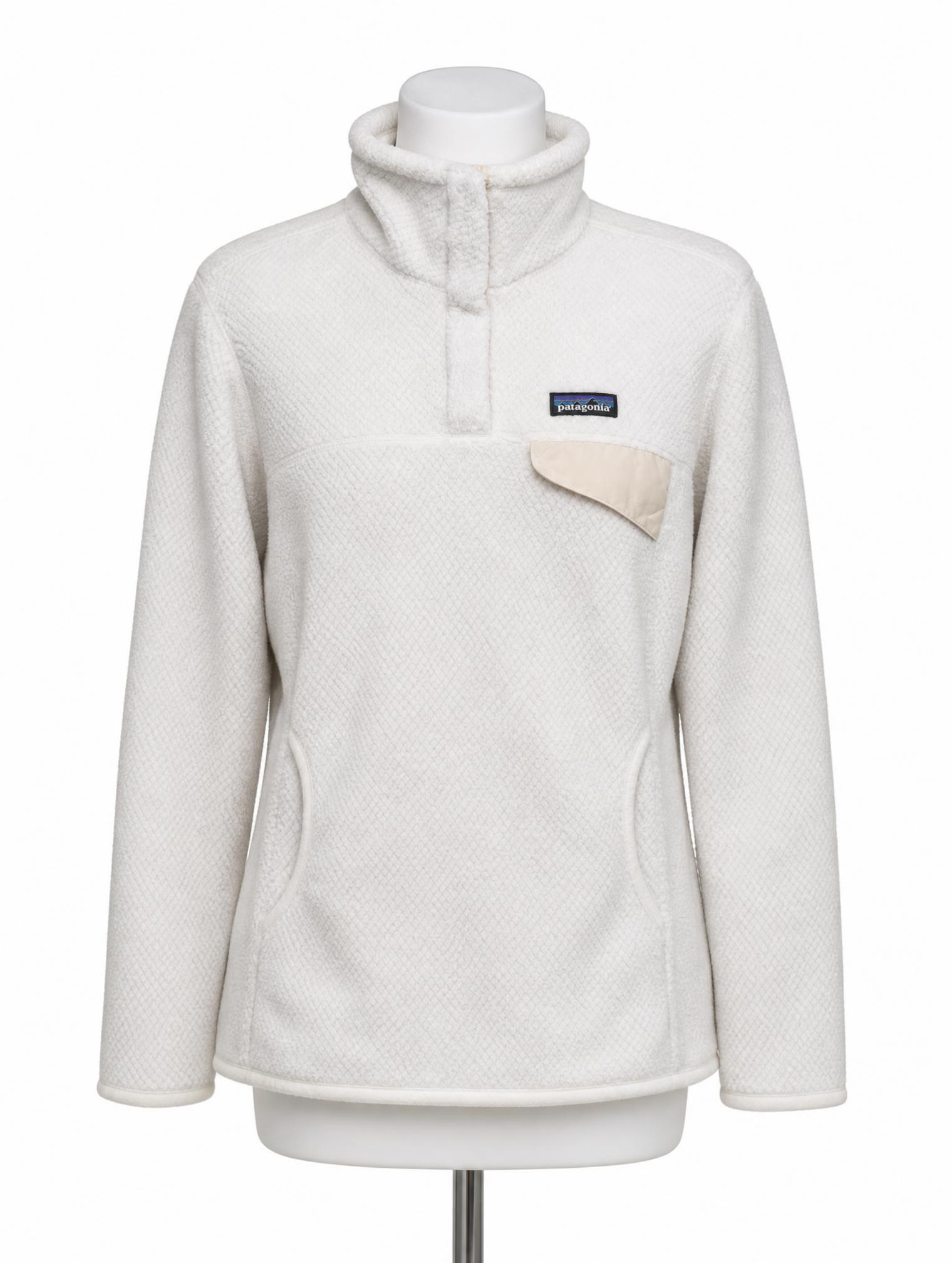 Patagonia Off-White Textured Fleece Quarter-Zip Pullover