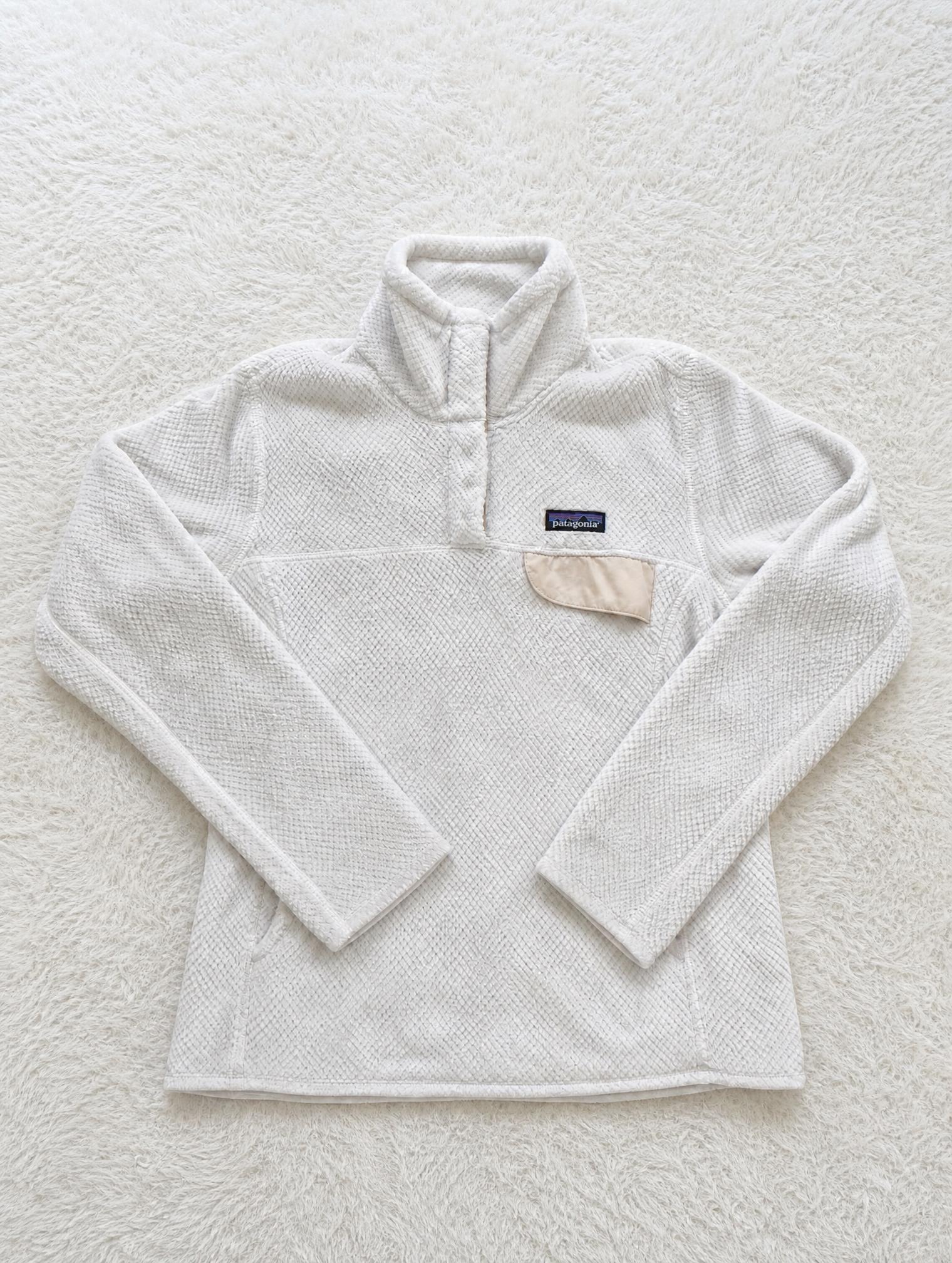 Patagonia Off-White Quarter-Zip Textured Fleece Pullover