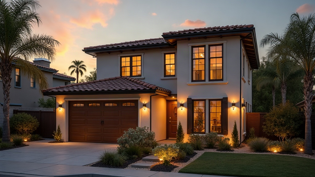 Premium Southern California outdoor living space at golden hour