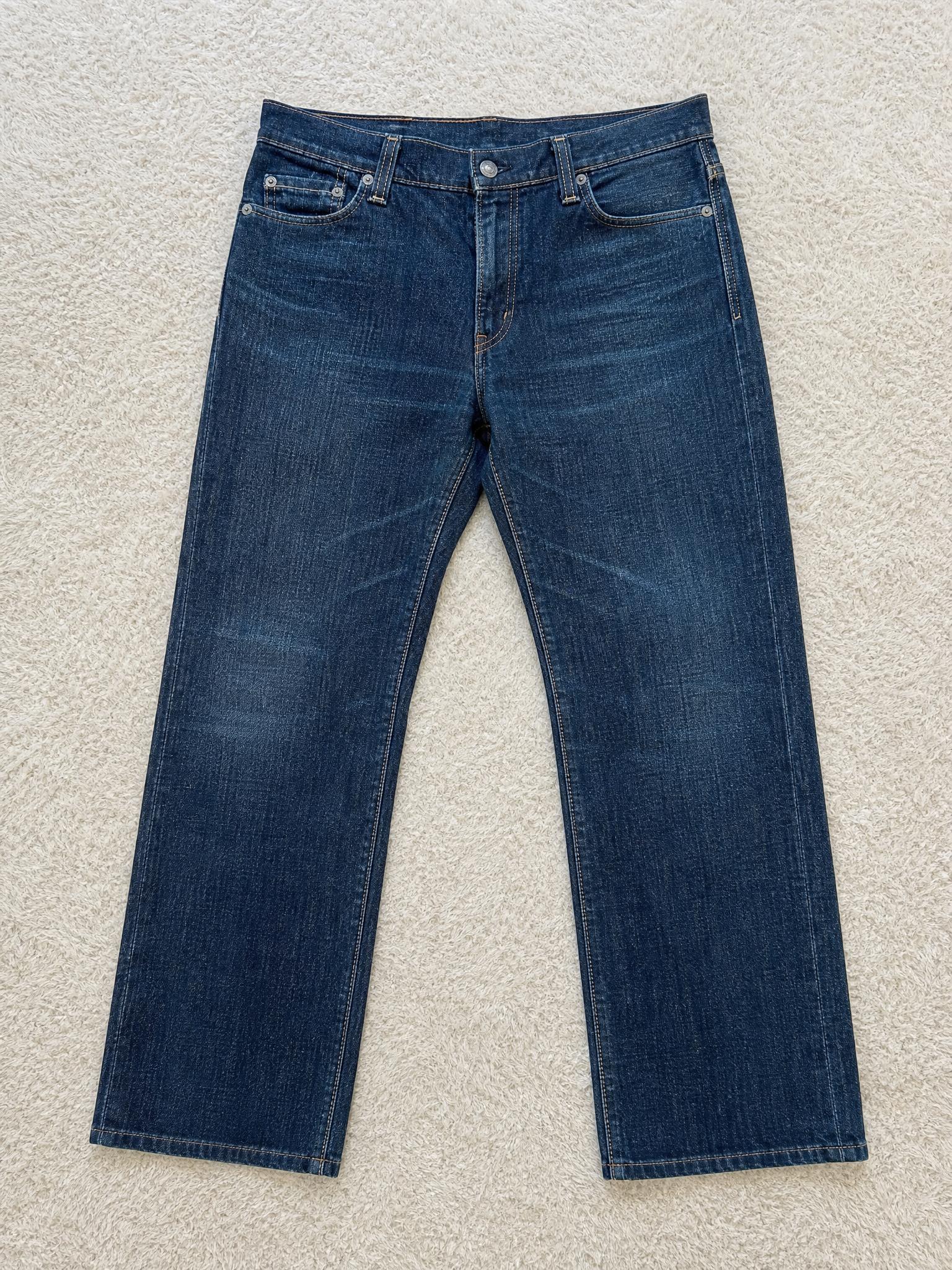 Lee Dark Blue Straight-Leg Jeans with Contrast Stitching