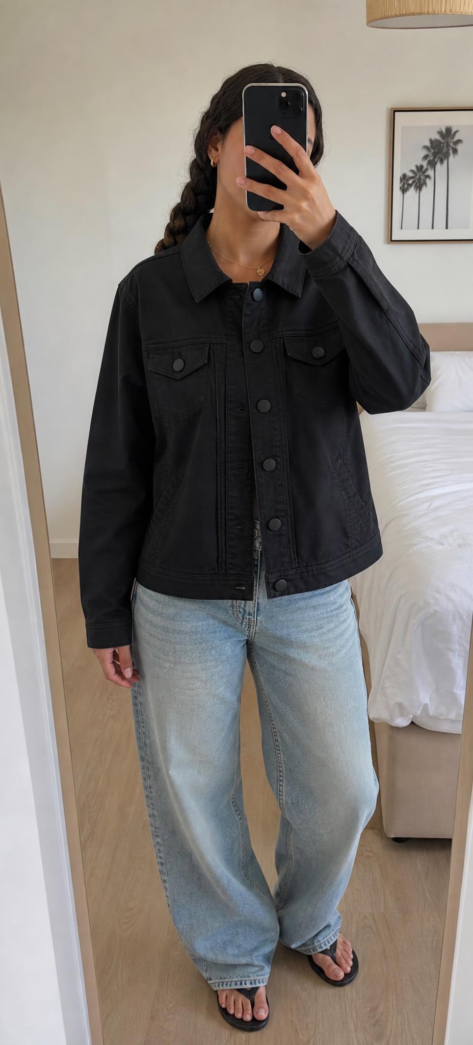 Zizzi black cropped utility jacket with pockets, very good