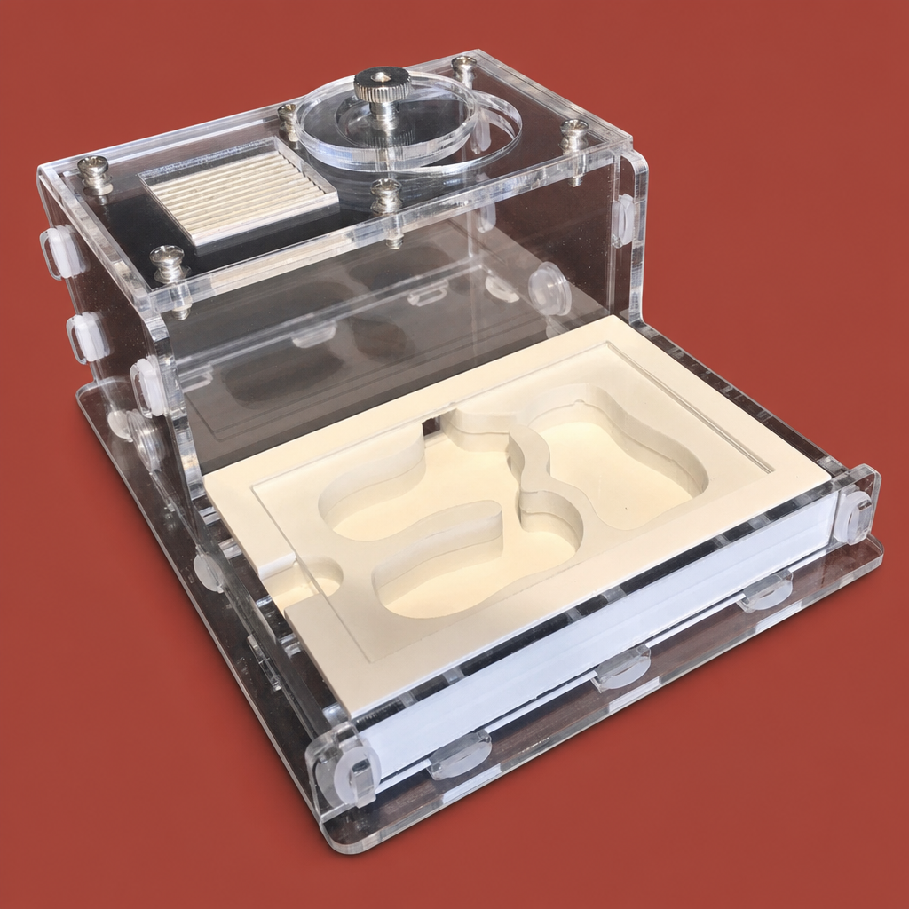 Plaster nest, clear lid, clean design