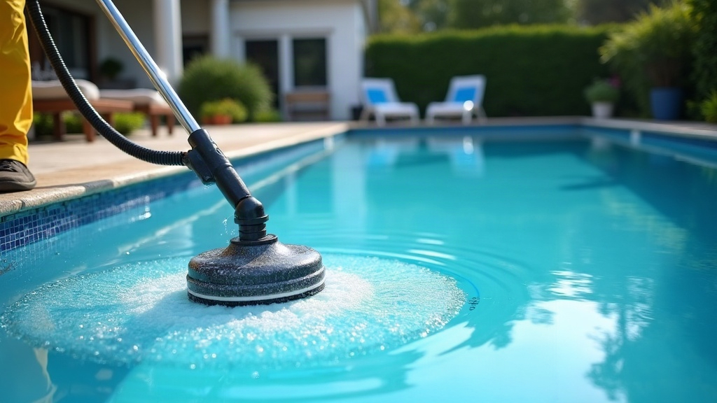 Bright refreshed pool plaster after acid wash