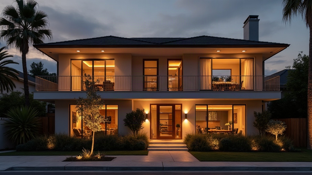Custom oceanview deck at dusk in Southern California