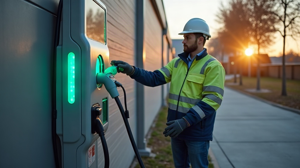 Level 2 EV charger installed in a garage