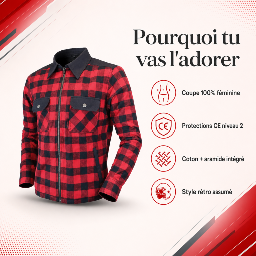 Une chemise moto femme enfin taillée pour toi