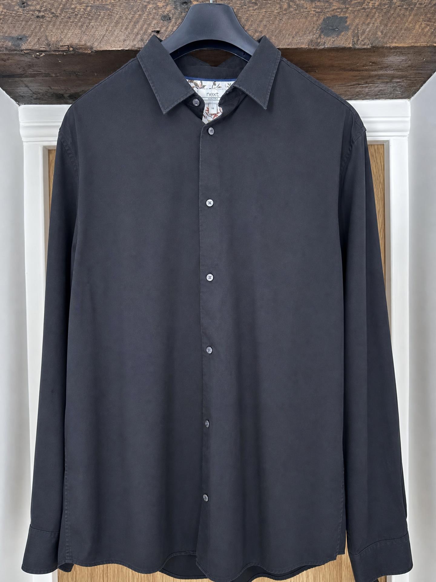 Next Black Long Sleeve Button-Up Shirt