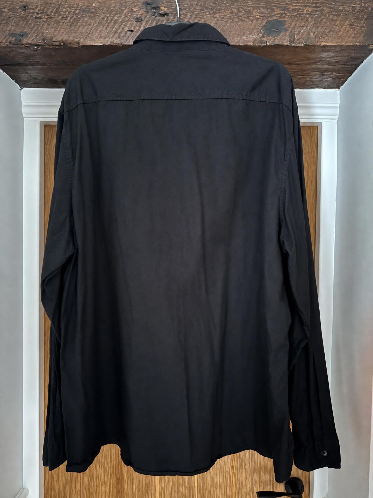 Black Long Sleeve Collared Overshirt – Relaxed Fit, Very Good