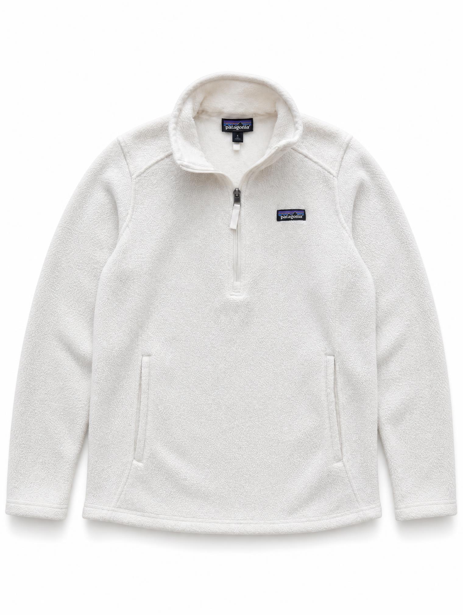 Patagonia Off-White Quarter-Zip Fleece Pullover Very Good