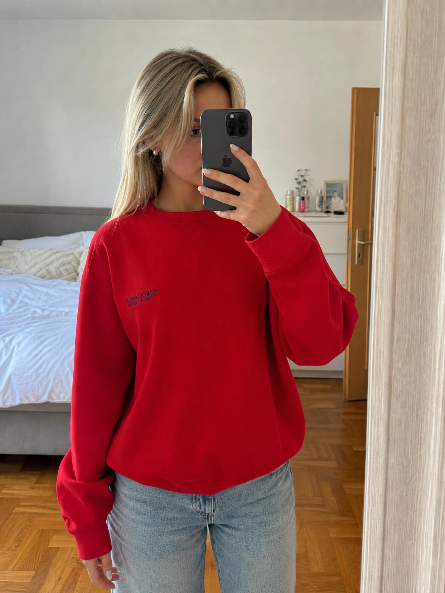 Polo Sport Ralph Lauren Red Crewneck Sweatshirt Very Good