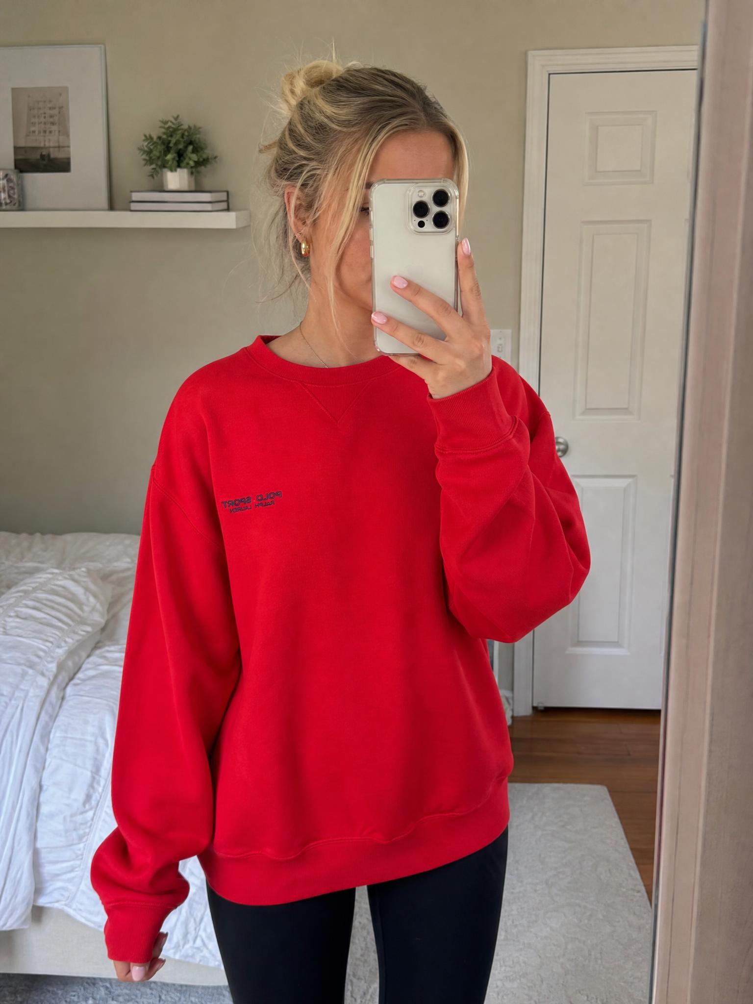Polo Sport Ralph Lauren Red Crewneck Sweatshirt Very Good