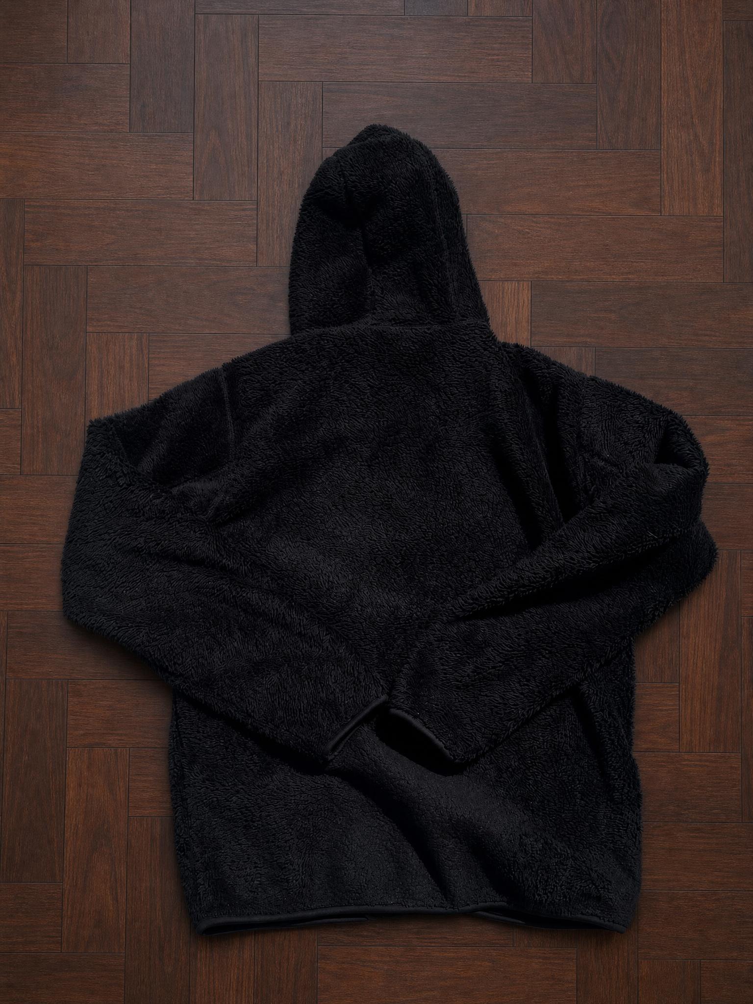 Black Hooded Teddy Fleece Jacket – Very Good Condition