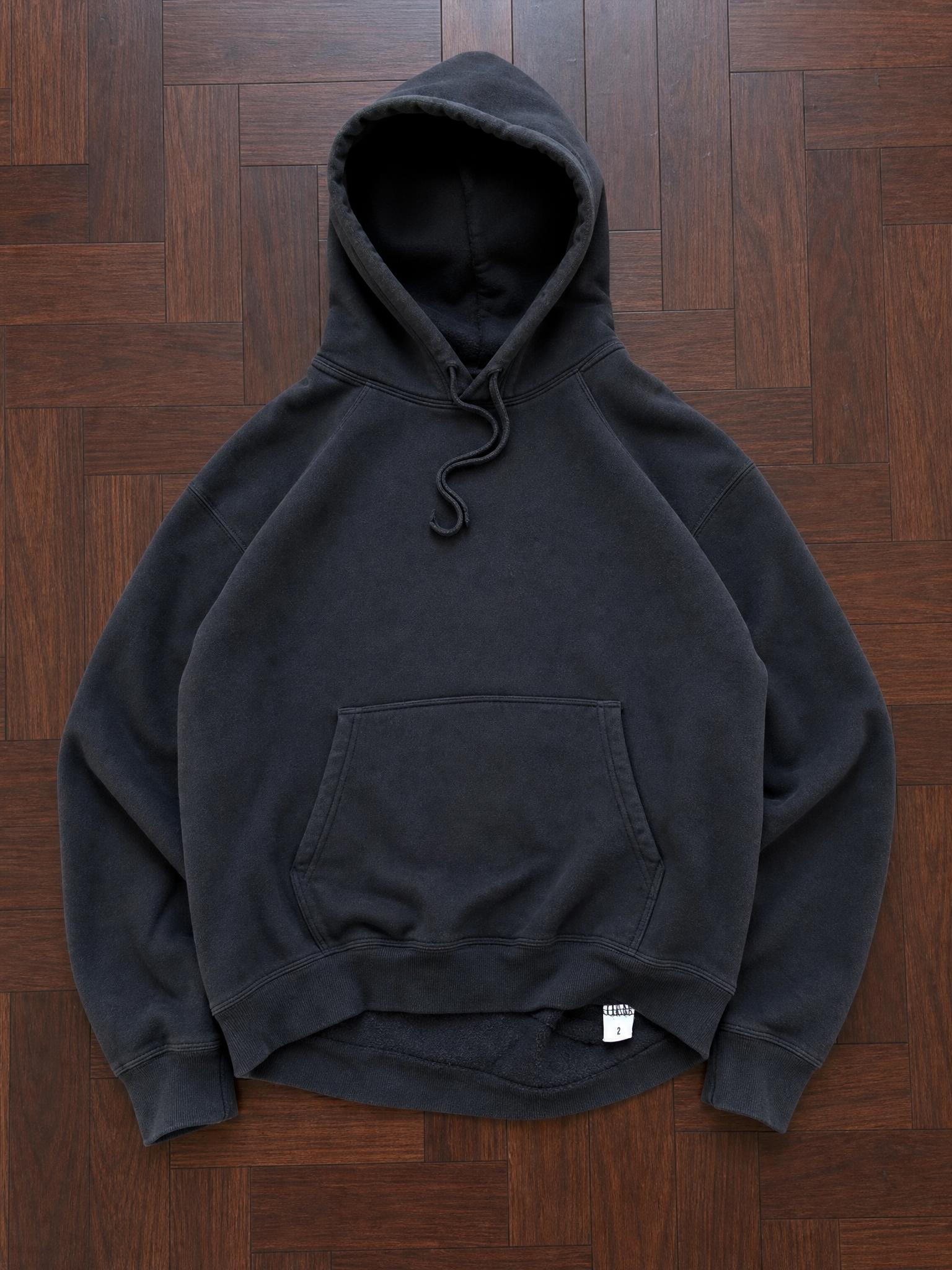 Black charcoal pullover hoodie with fleece lining – very good