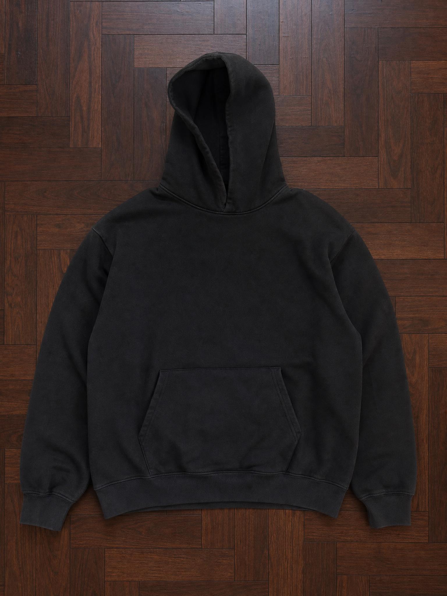Black Pullover Hoodie with Kangaroo Pocket – Very Good