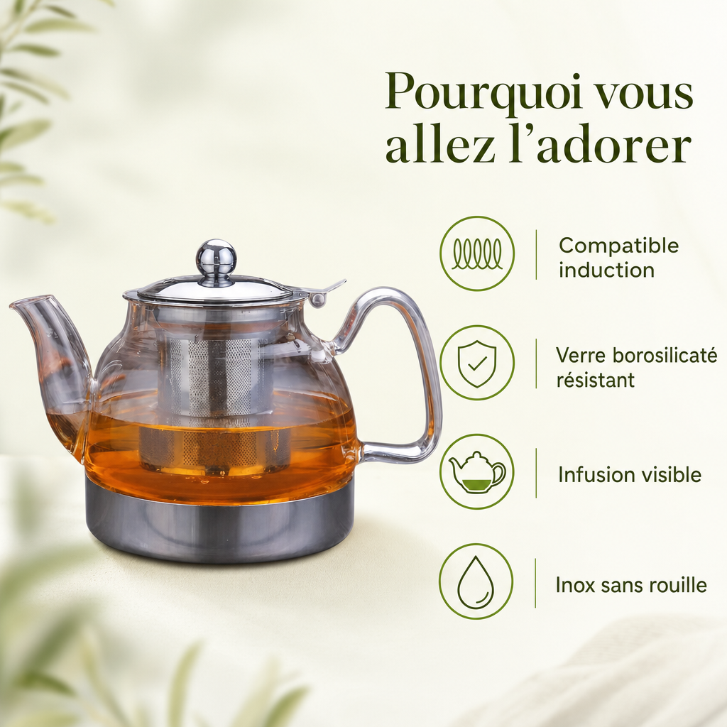 Ta théière verre inox passe à l'induction