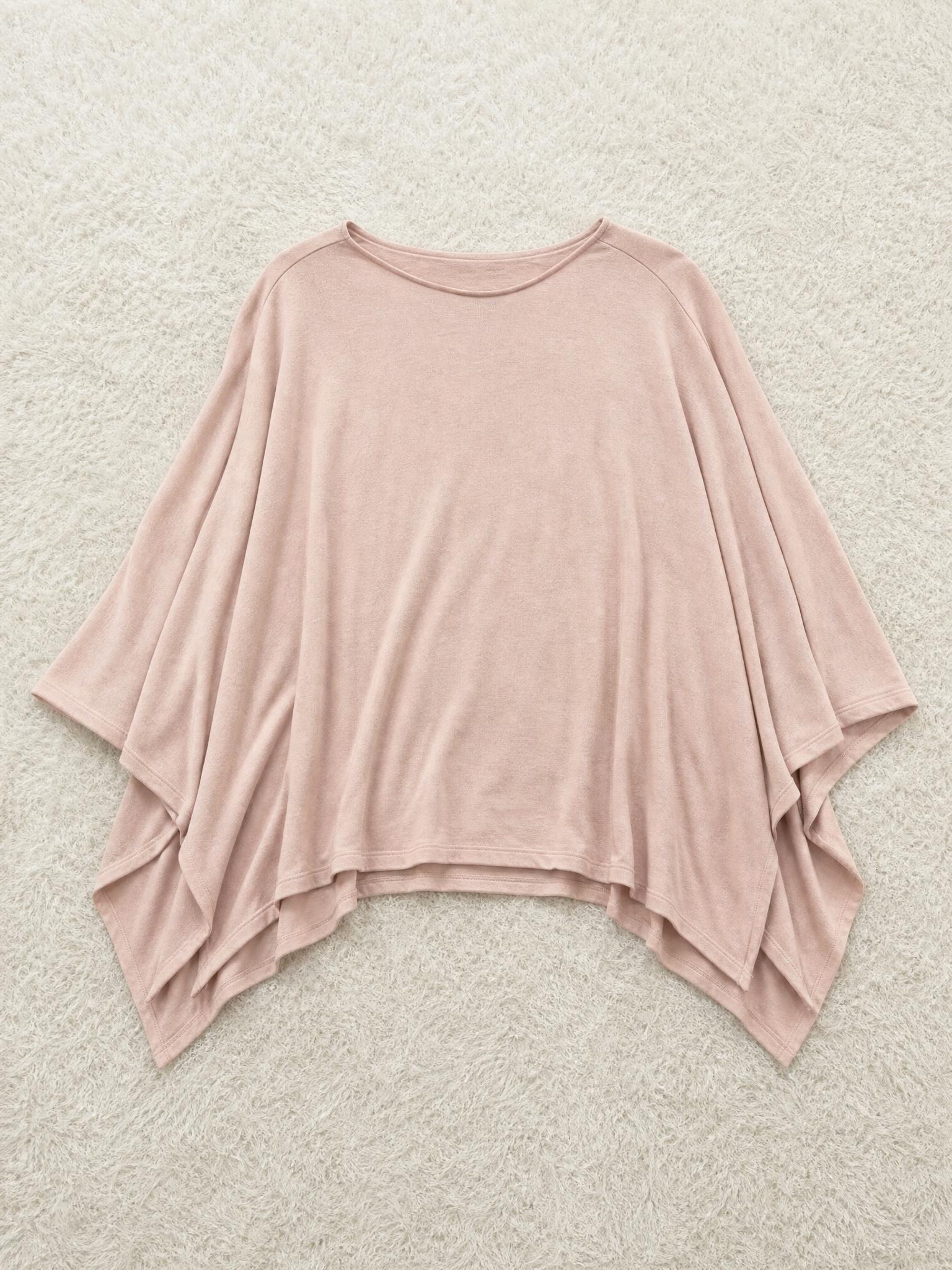 Blush Pink Batwing Long Sleeve High-Low Top