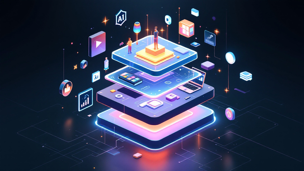 Futuristic AI tools automating small business workflows in 2026, with digital interfaces and robotic assistants.