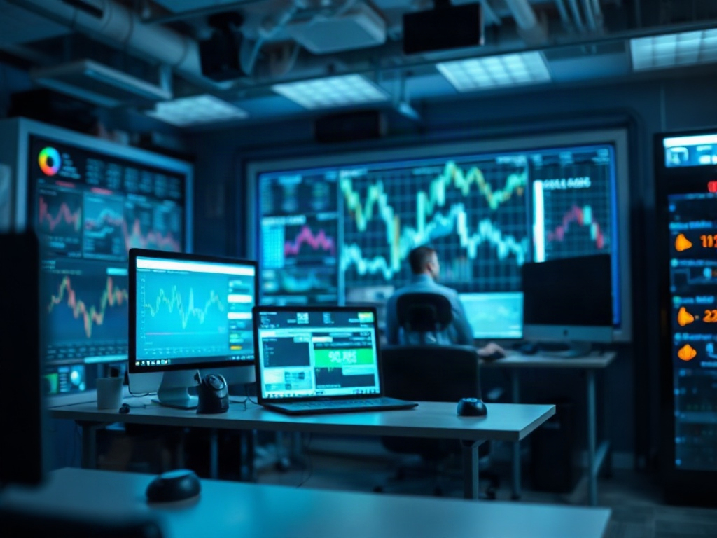 Illustration of AI predictive modeling outperforming human intuition in financial analysis and decision-making.