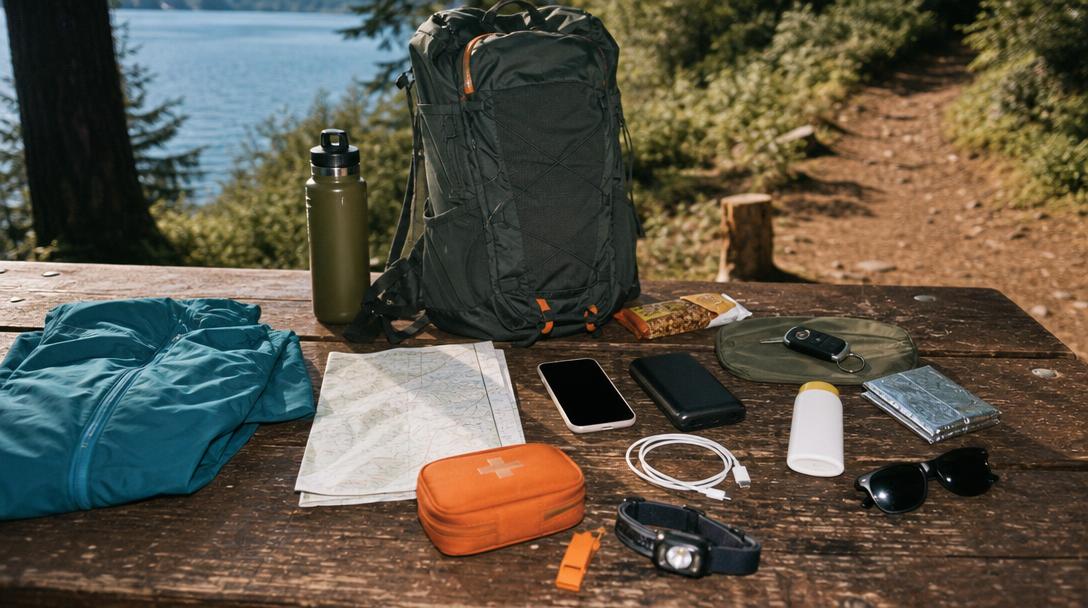 Women hiking on trail with backpacks
